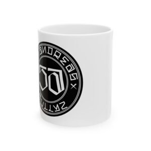 Black Circular Emblem Logo Mug | Ceramic Coffee Cup